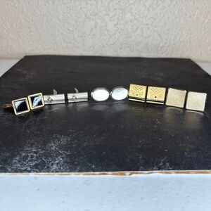 Vintage Lot of Five Sets Swank Sarah Coventry Men's Cuff Links Sliver Gold Tone